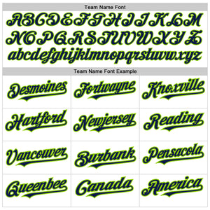 Custom White Pinstripe Navy-Neon Green Authentic Fade Fashion Baseball Jersey