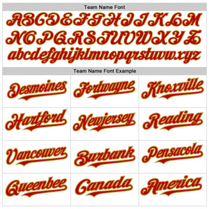 Custom White Pinstripe Red-Old Gold Authentic Fade Fashion Baseball Jersey
