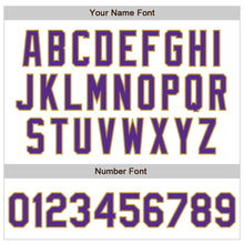 Load image into Gallery viewer, Custom White Pinstripe Purple-Old Gold Authentic Fade Fashion Baseball Jersey
