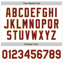 Load image into Gallery viewer, Custom White Pinstripe Crimson-Old Gold Authentic Fade Fashion Baseball Jersey
