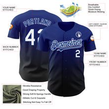 Load image into Gallery viewer, Custom Royal White-Black Authentic Fade Fashion Baseball Jersey
