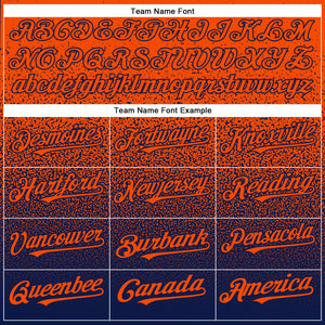 Custom Orange Navy Authentic Fade Fashion Baseball Jersey