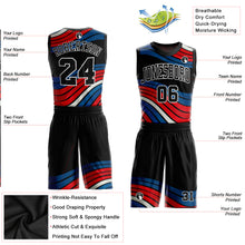 Load image into Gallery viewer, Custom Figure Black-Red Round Neck Sublimation Basketball Suit Jersey
