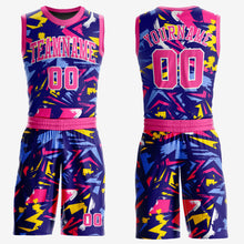 Load image into Gallery viewer, Custom Figure Pink-Gold Music Festival Round Neck Sublimation Basketball Suit Jersey
