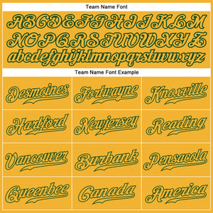 Custom Gold Gold-Green Authentic Baseball Jersey