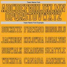 Load image into Gallery viewer, Custom Gold Gold-Navy Mesh Authentic Football Jersey
