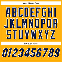 Load image into Gallery viewer, Custom Gold Navy-White Authentic Baseball Jersey
