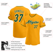 Load image into Gallery viewer, Custom Gold Green-White Authentic Baseball Jersey
