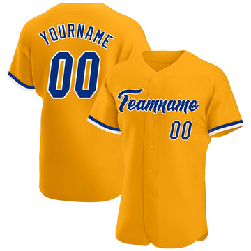 Custom Gold Royal-White Authentic Baseball Jersey