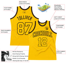 Load image into Gallery viewer, Custom Gold Gold-Brown Authentic Throwback Basketball Jersey
