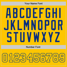 Load image into Gallery viewer, Custom Gold Gold-Royal Authentic Throwback Basketball Jersey
