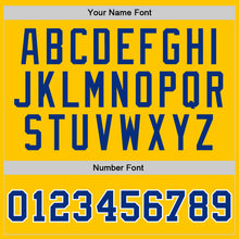 Load image into Gallery viewer, Custom Gold Royal-White Authentic Throwback Basketball Jersey

