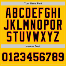 Load image into Gallery viewer, Custom Gold Black-Orange Authentic Throwback Basketball Jersey
