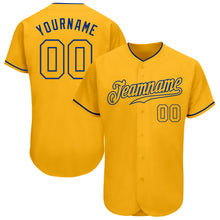 Load image into Gallery viewer, Custom Gold Gold-Royal Authentic Baseball Jersey
