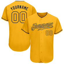 Load image into Gallery viewer, Custom Gold Gold-Navy Authentic Baseball Jersey
