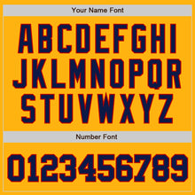 Load image into Gallery viewer, Custom Gold Navy-Red Authentic Baseball Jersey
