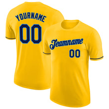 Load image into Gallery viewer, Custom Gold Navy-Powder Blue Performance T-Shirt
