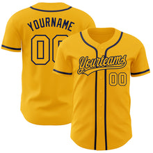 Load image into Gallery viewer, Custom Gold Gold-Navy Authentic Baseball Jersey
