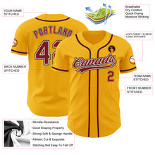 Load image into Gallery viewer, Custom Gold Crimson Cream-Black Authentic Baseball Jersey
