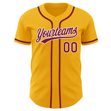 Load image into Gallery viewer, Custom Gold Crimson-White Authentic Baseball Jersey
