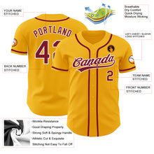 Load image into Gallery viewer, Custom Gold Crimson-White Authentic Baseball Jersey
