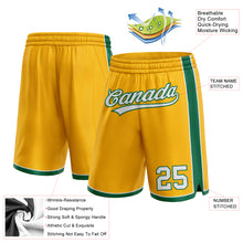 Load image into Gallery viewer, Custom Gold White-Kelly Green Authentic Basketball Shorts
