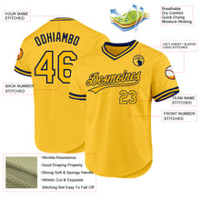 Load image into Gallery viewer, Custom Gold Navy Authentic Throwback Baseball Jersey
