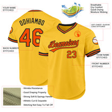 Load image into Gallery viewer, Custom Gold Orange-Black Authentic Throwback Baseball Jersey
