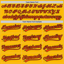 Load image into Gallery viewer, Custom Gold Orange-Black Authentic Throwback Baseball Jersey
