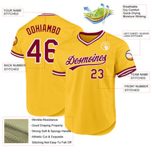 Load image into Gallery viewer, Custom Gold Maroon-White Authentic Throwback Baseball Jersey
