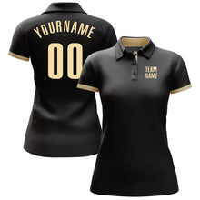 Load image into Gallery viewer, Custom Black Cream Performance Golf Polo Shirt
