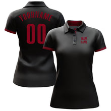 Load image into Gallery viewer, Custom Black Crimson Performance Golf Polo Shirt
