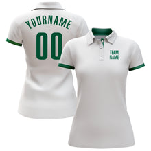 Load image into Gallery viewer, Custom White Kelly Green Performance Golf Polo Shirt
