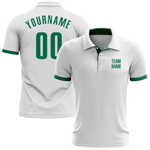 Load image into Gallery viewer, Custom White Kelly Green Performance Golf Polo Shirt
