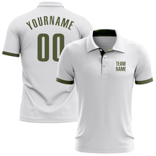 Load image into Gallery viewer, Custom White Olive Performance Golf Polo Shirt
