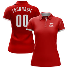 Load image into Gallery viewer, Custom Red White Performance Golf Polo Shirt
