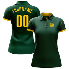 Load image into Gallery viewer, Custom Green Yellow Performance Golf Polo Shirt
