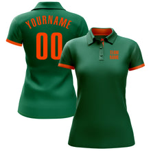 Load image into Gallery viewer, Custom Kelly Green Orange Performance Golf Polo Shirt
