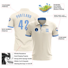 Load image into Gallery viewer, Custom Cream Light Blue Performance Golf Polo Shirt
