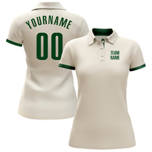 Load image into Gallery viewer, Custom Cream Green Performance Golf Polo Shirt
