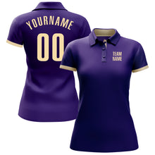 Load image into Gallery viewer, Custom Purple Cream Performance Golf Polo Shirt
