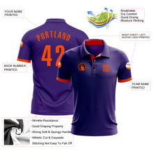 Load image into Gallery viewer, Custom Purple Orange Performance Golf Polo Shirt
