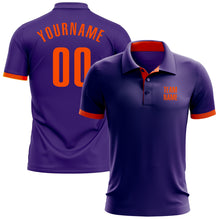 Load image into Gallery viewer, Custom Purple Orange Performance Golf Polo Shirt
