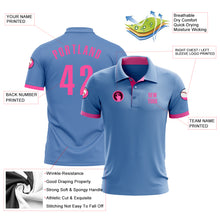 Load image into Gallery viewer, Custom Light Blue Pink Performance Golf Polo Shirt
