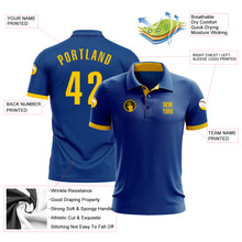 Load image into Gallery viewer, Custom Royal Yellow Performance Golf Polo Shirt
