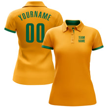 Load image into Gallery viewer, Custom Gold Kelly Green Performance Golf Polo Shirt
