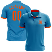 Load image into Gallery viewer, Custom Panther Blue Orange Performance Golf Polo Shirt
