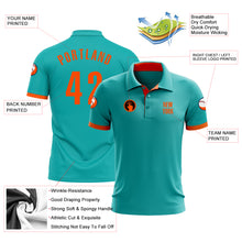 Load image into Gallery viewer, Custom Aqua Orange Performance Golf Polo Shirt
