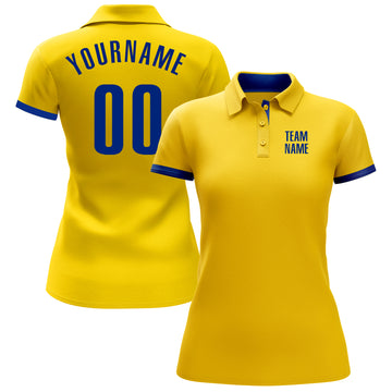 Custom Yellow Royal Performance Golf Polo Shirt