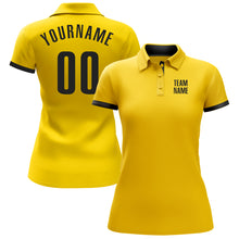Load image into Gallery viewer, Custom Yellow Black Performance Golf Polo Shirt
